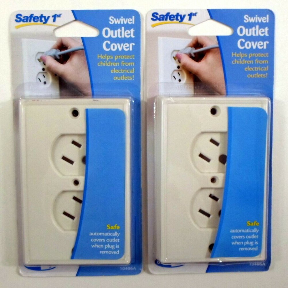 Lot of 2 SAFETY 1ST Swivel Outlet Covers ~ Babyproof Your Home